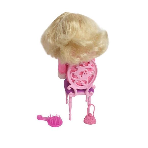 Vintage Barbie Doll Mattel 80's-90's Pink Satin Coat Faux Fur & Accessories - Picture 6 of 6